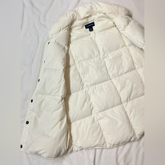 Lands' End Off-White Women’s Ivory Button Up Puffer Vest w Pockets Size L 14-16 - Picture 13 of 14